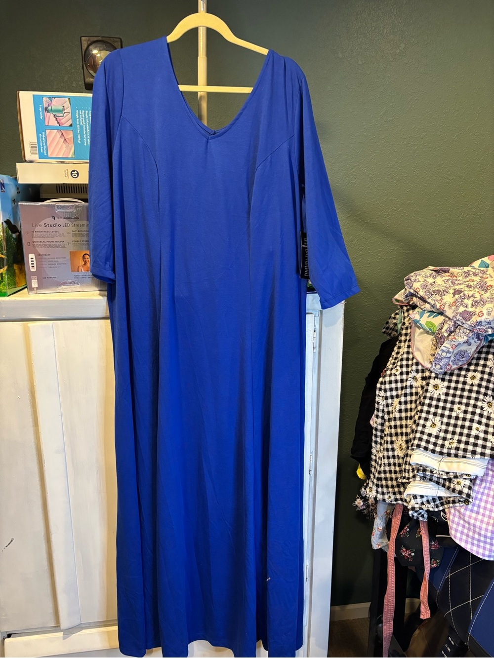 Jessica London Cobalt Blue V-Neck Maxi Dress